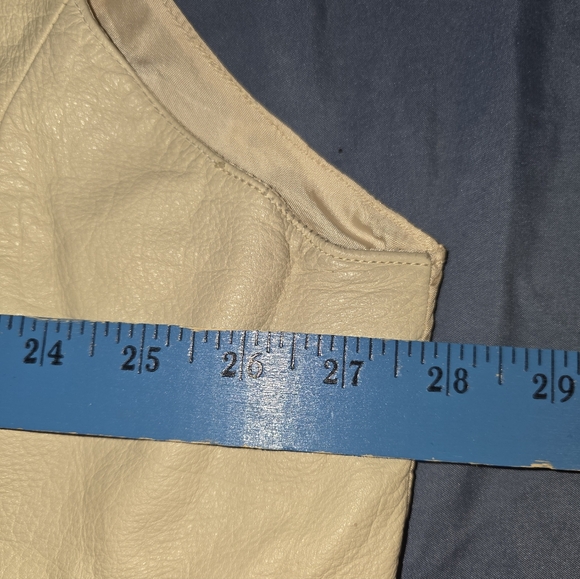 OBO New YORK Women's size 4X vest & skirt leather cream 32 - Picture 5 of 15